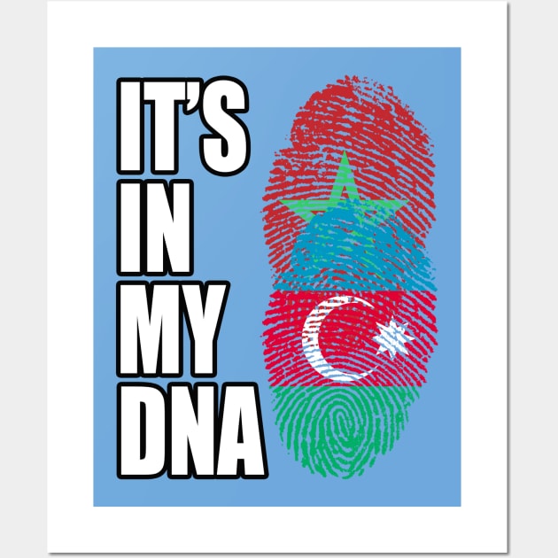 Azerbaijani And Moroccan Mix DNA Flag Heritage Wall Art by Just Rep It!!